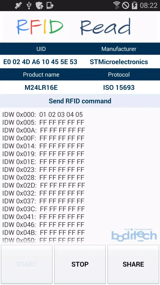 Screenshot di RFID Insight