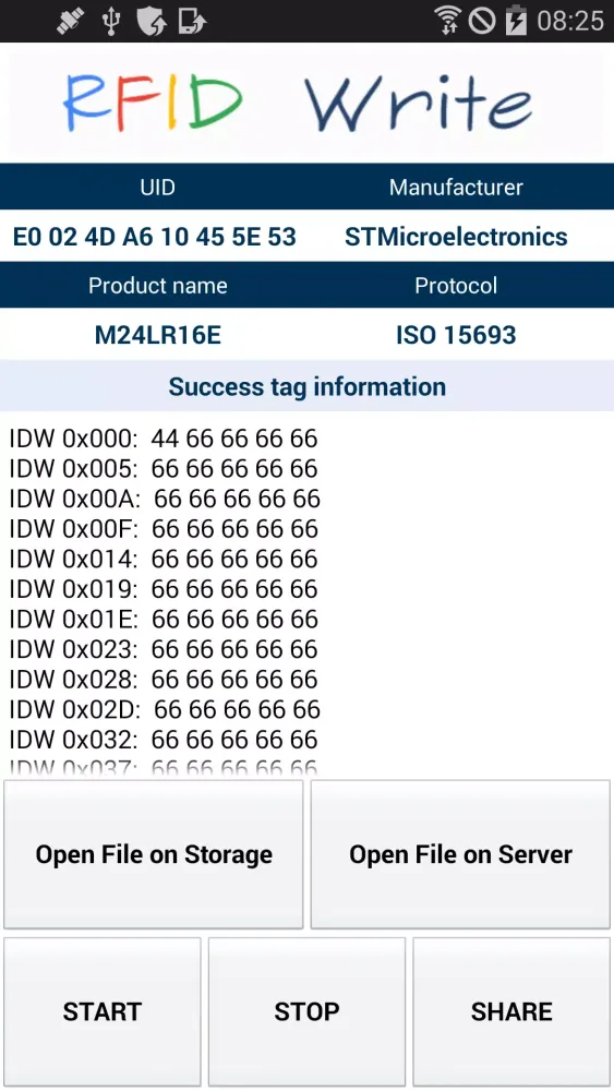 Screenshot di RFID Insight