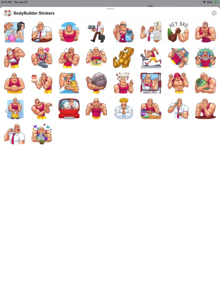 Bodybuilder Emojis iPad  स्क्रीनशॉट