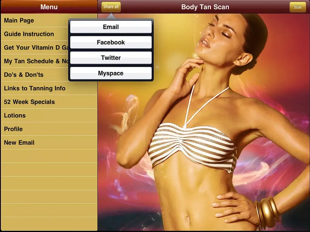 Body Tan Scan iPad  Screenshots