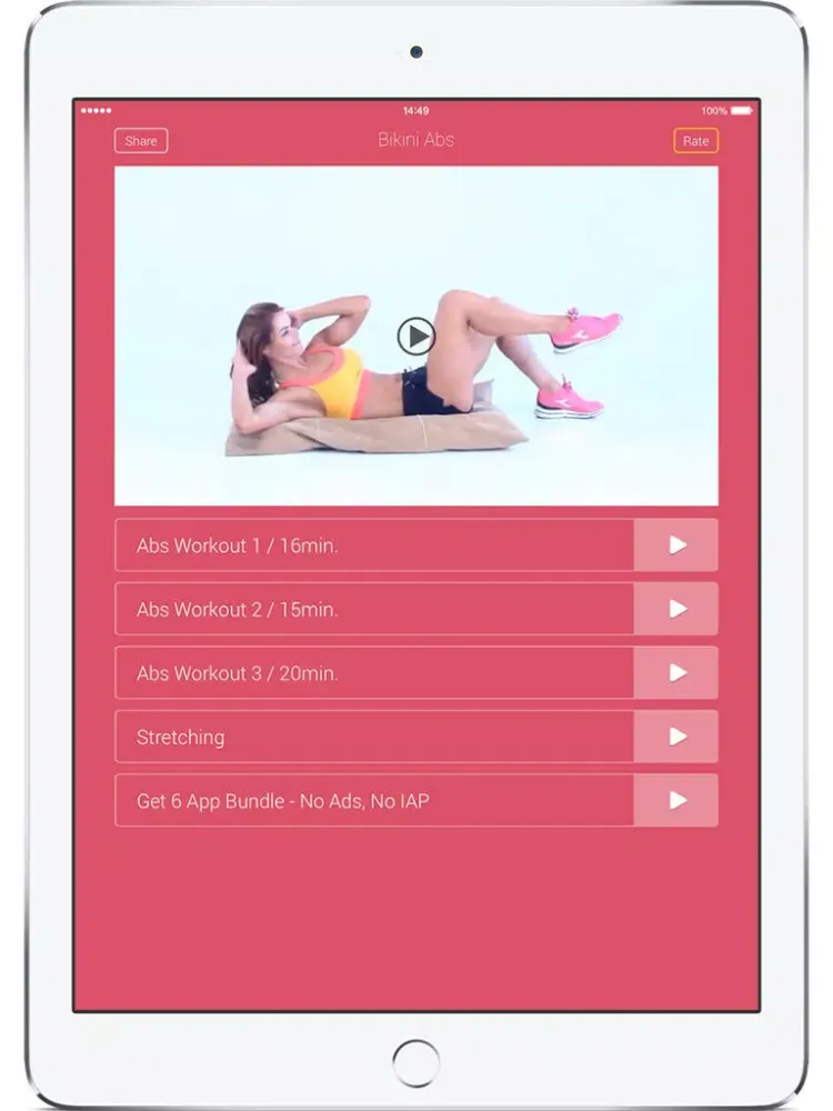 Bikini Abs – Women Abdominal Exercises for Slim Belly. iPad 应用截图