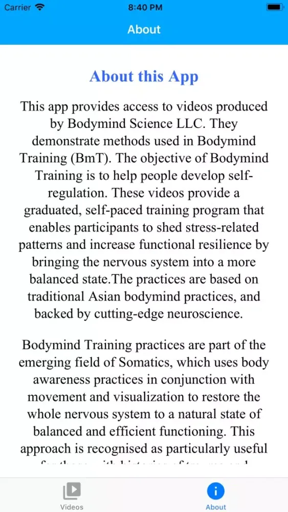 Capturas de pantalla de Bodymind Science Training