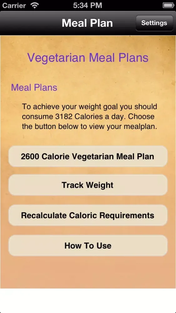 Screenshot di Meal Plans - Vegetarian 7 Day Meal Plans