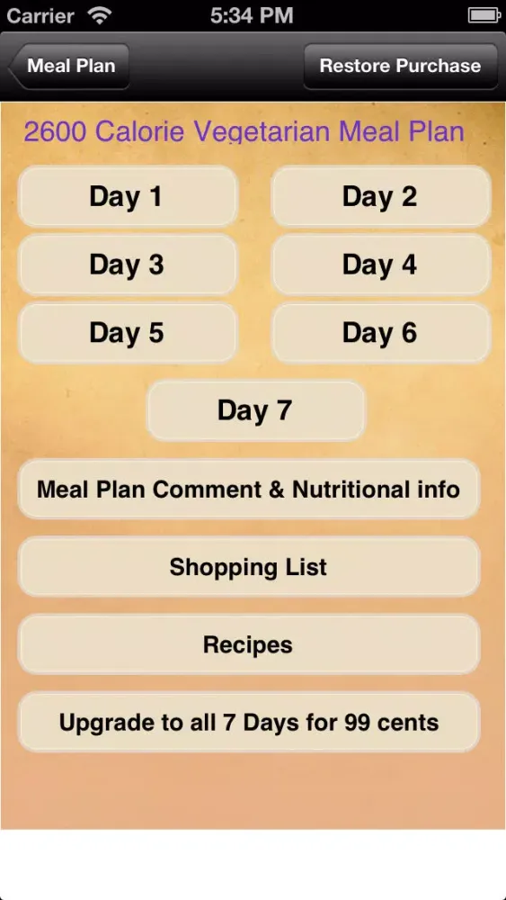 Screenshot di Meal Plans - Vegetarian 7 Day Meal Plans