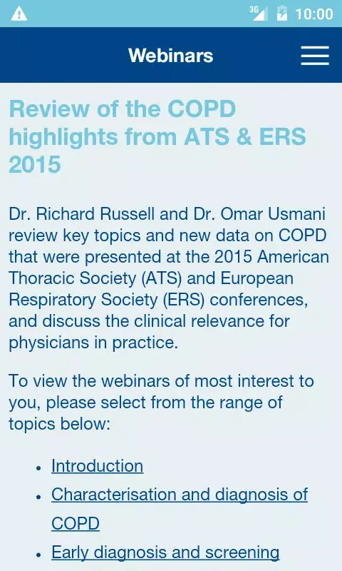 COPD Congress Screenshots