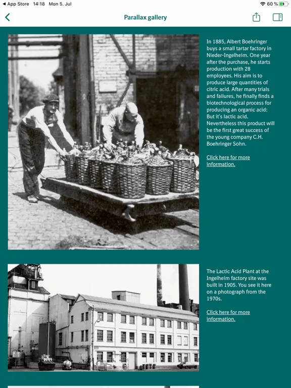 Captures d'écran de Boehringer Ingelheim History iPad 