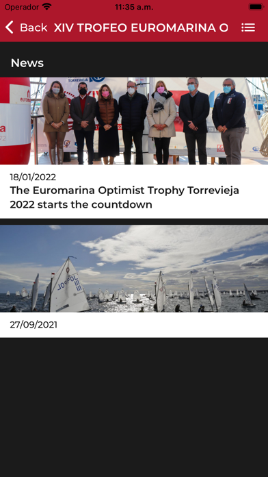 Tangkapan layar Torrevieja Optimist Trophy