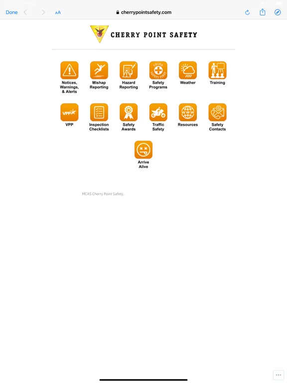 Capturas de pantalla de Cherry Point Safety iPad 