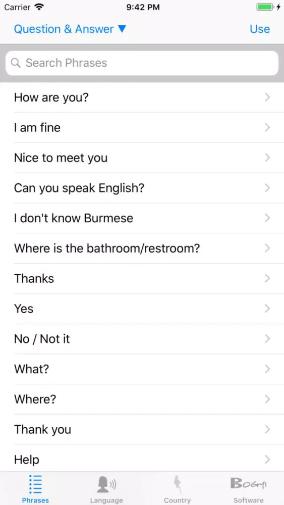 ภาพหน้าจอของ iBurmese