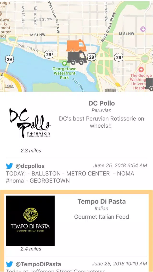 Capturas de tela do Boheme Food Truck Finder