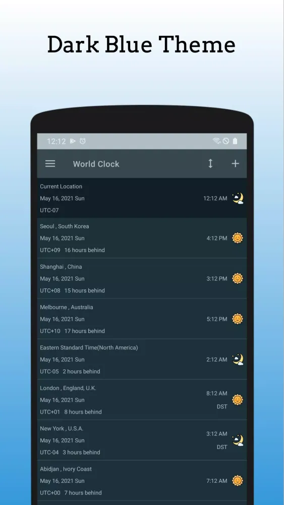 Tangkapan skrin World Clock