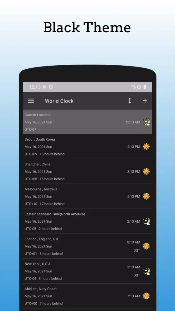 Tangkapan skrin World Clock