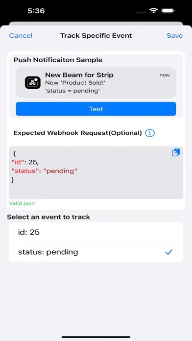 Capturas de tela do WebhookBeam - Track webhooks