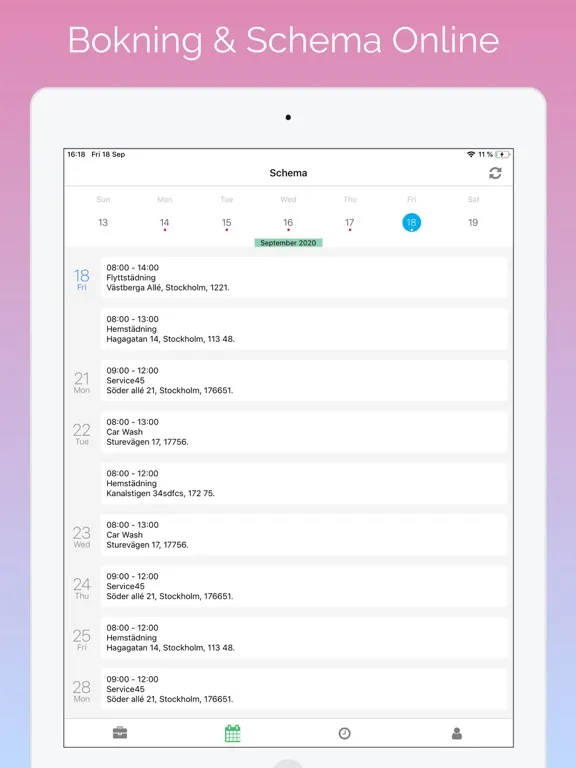 Zrzuty ekranu Bokning & Schema Online iPad 