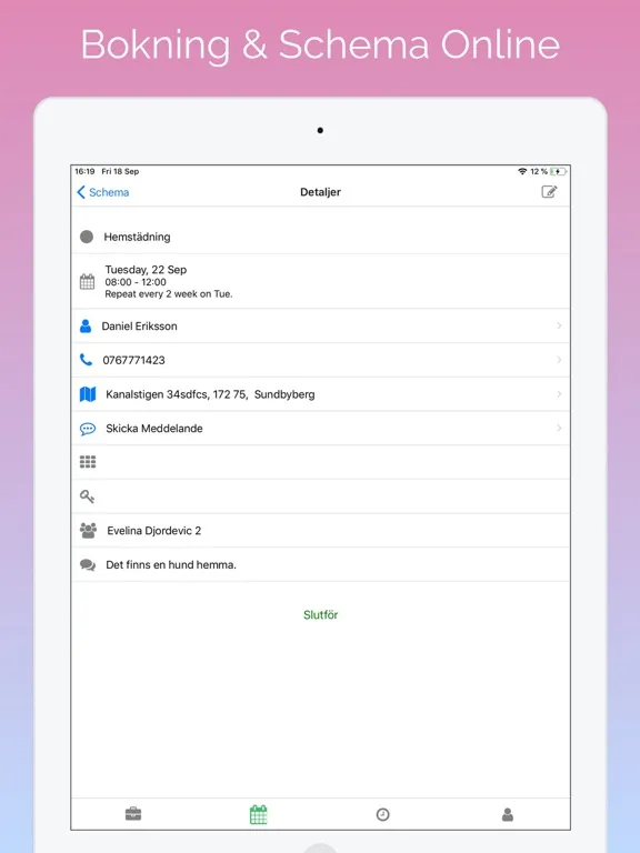 Zrzuty ekranu Bokning & Schema Online iPad 
