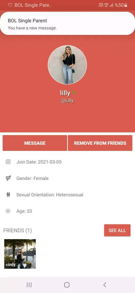 Tangkapan layar Single Parent Dating Site - BO