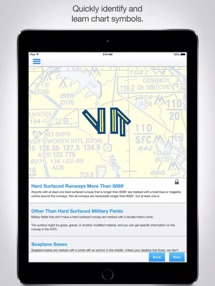 Tangkapan skrin VFR Charts and Publications iPad 