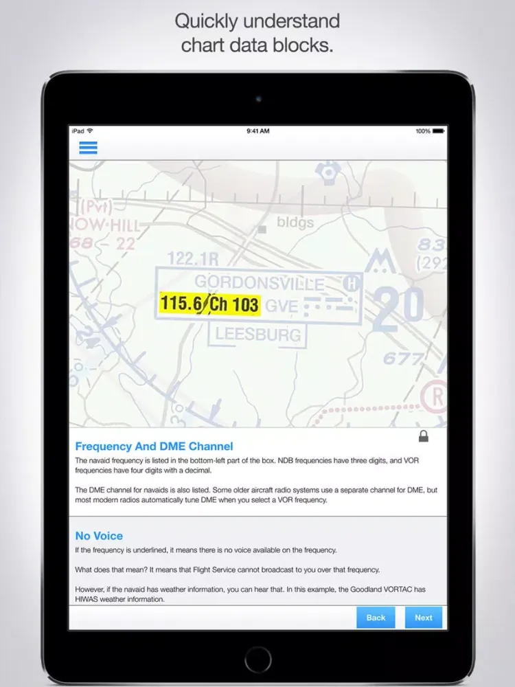 Tangkapan skrin VFR Charts and Publications iPad 