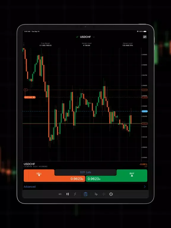 Screenshot di Bold Prime cTrader iPad 