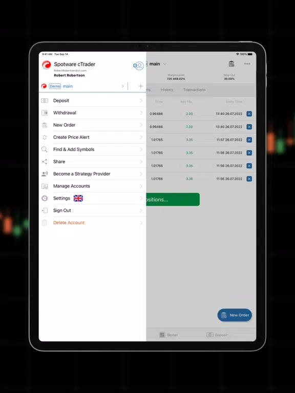 Bold Prime cTrader iPad  स्क्रीनशॉट