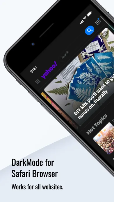Capturas de tela do Dark Mode + For Safari Browser