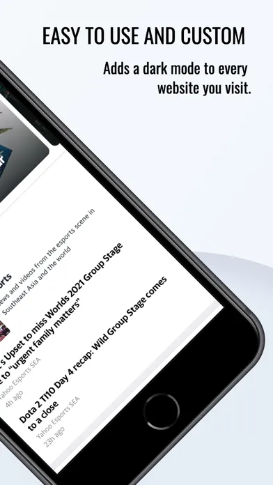 Capturas de tela do Dark Mode + For Safari Browser