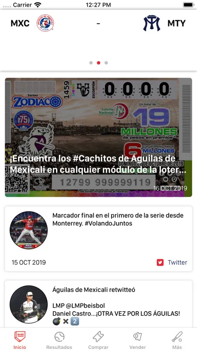 ภาพหน้าจอของ Águilas de Mexicali Oficial