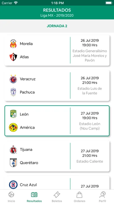 Captures d'écran de Club Leon Oficial
