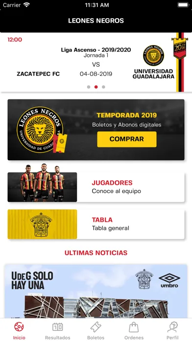 Capturas de tela do Leones Negros Oficial