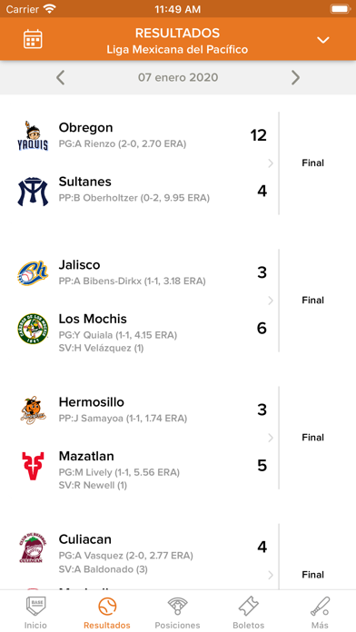 ภาพหน้าจอของ Naranjeros de Hermosillo
