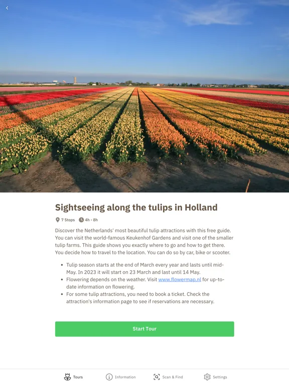 Capturas de tela do Holland Digital Guides iPad 