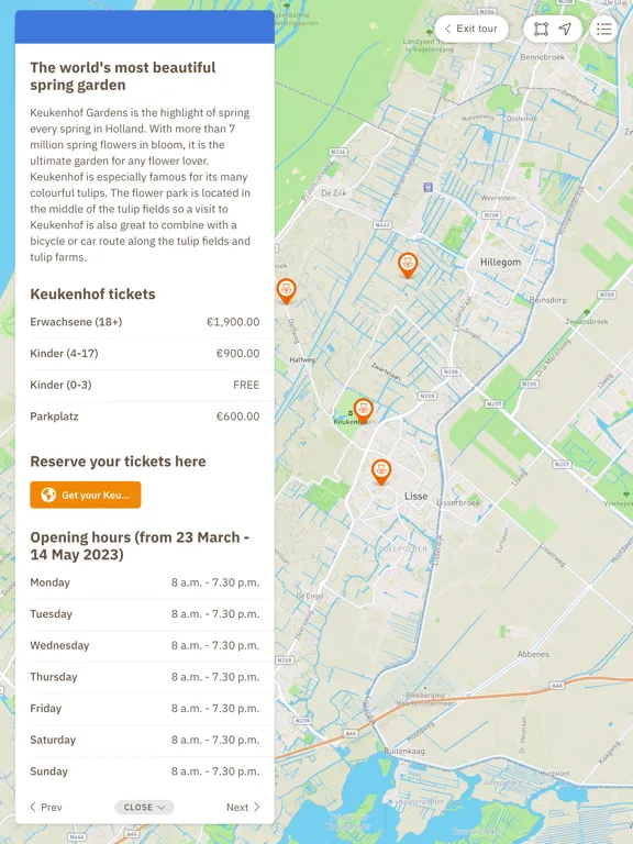 Capturas de tela do Holland Digital Guides iPad 