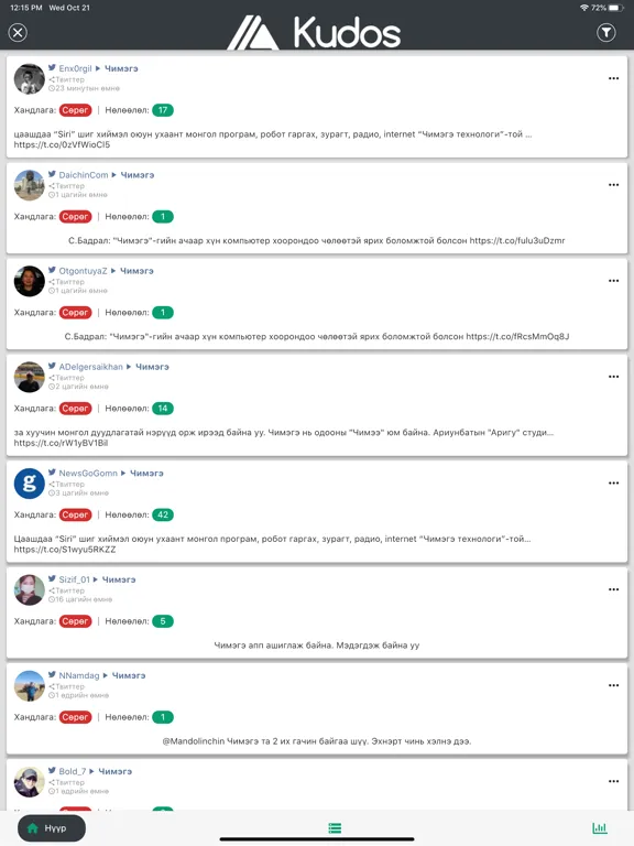 Скриншоты Kudos.mn iPad 