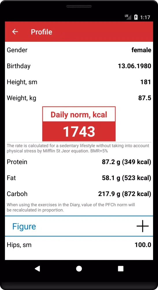 Tangkapan layar Calorie Count