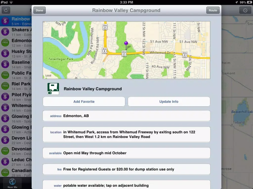 Sanidumps RV Dump Station Locator iPad  স্ক্রিনশট