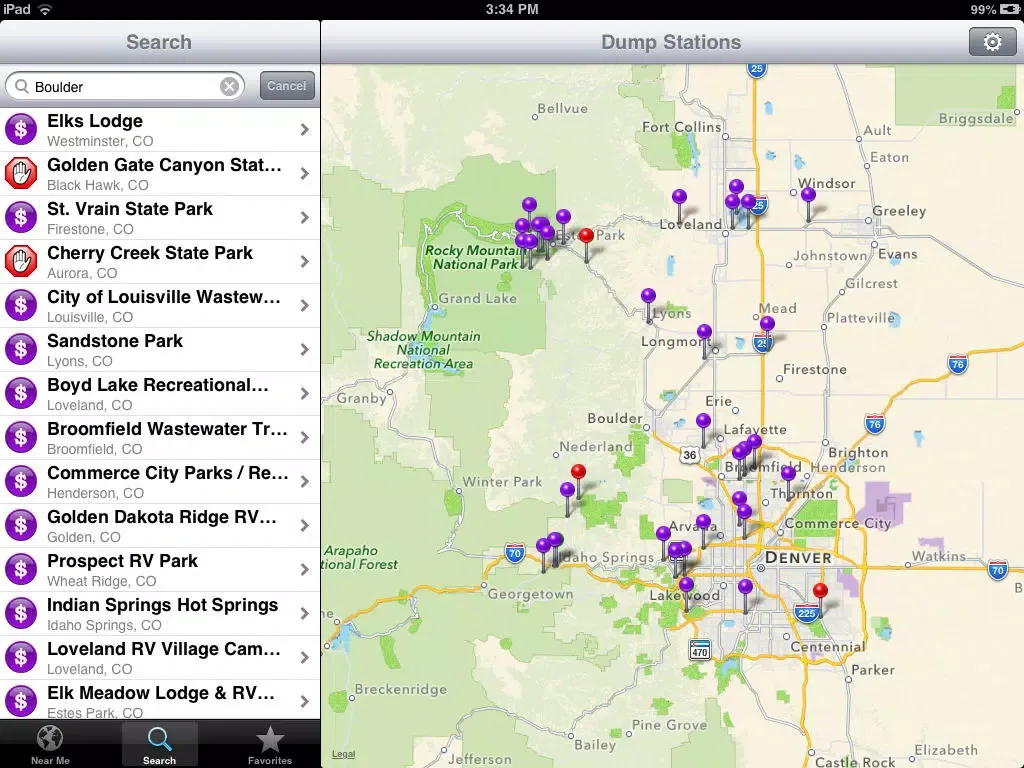 Sanidumps RV Dump Station Locator iPad  স্ক্রিনশট