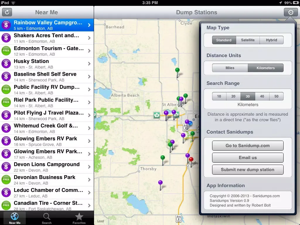 Sanidumps RV Dump Station Locator iPad  স্ক্রিনশট