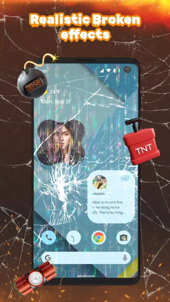 Time Bomb Broken Screen Effect Screenshots