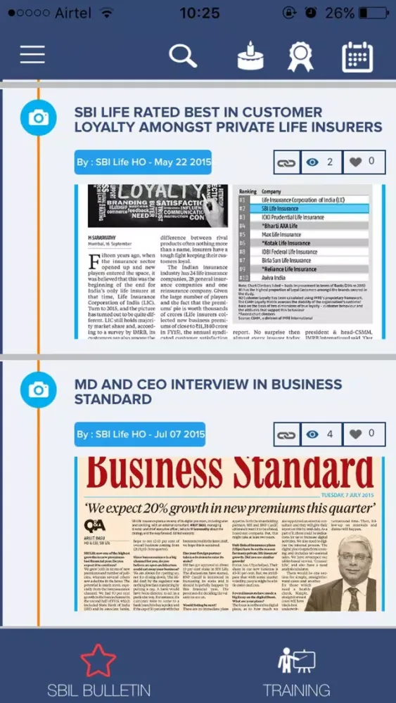 SBI Life Mobcast Screenshots