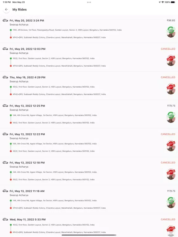 Bom Cabs(Taxi,Auto & Delivery) iPad  Screenshots