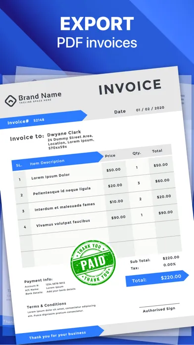 Captures d'écran de The Invoice Maker app