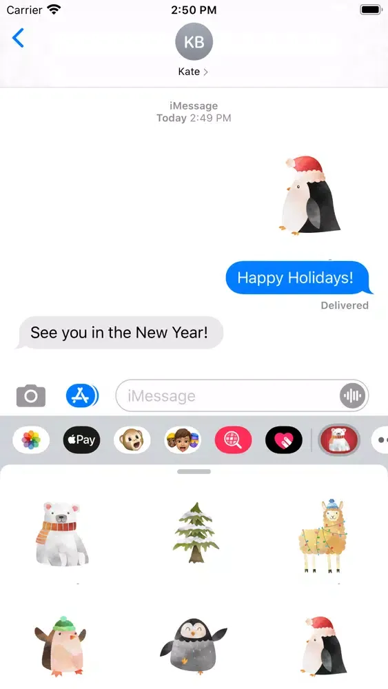 Happy Holidays Christmas Emoji应用截图