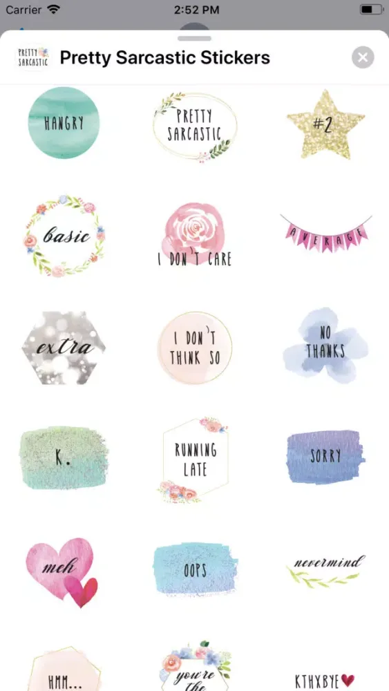 Pretty Sarcastic Text Stickers应用截图
