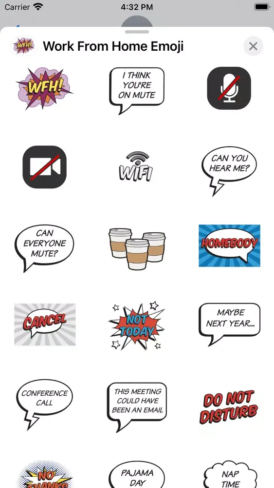تصاویر Work From Home Stickers