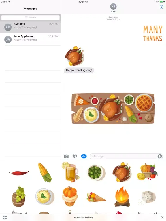Hipster Thanksgiving iPad  Screenshots