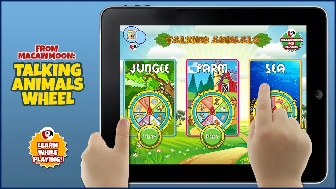 Скриншоты Talking Animals Wheel: Listen and Learn Words for Kids - Alphabet for Preschool - Macaw Moon
