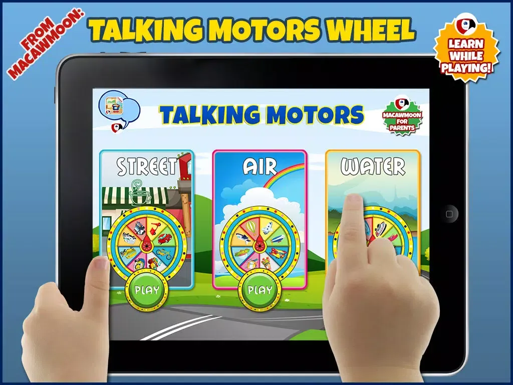 TalKing Motors Wheel: Preschool and Kindergarten Learning Puzzle Games with sound and interaction for Toddler kids Explorers - Macaw Moon iPad  سکرین شاٹس