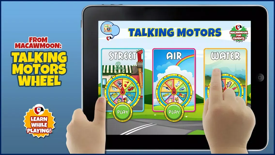 TalKing Motors Wheel: Preschool and Kindergarten Learning Puzzle Games with sound and interaction for Toddler kids Explorers - Macaw Moon سکرین شاٹس