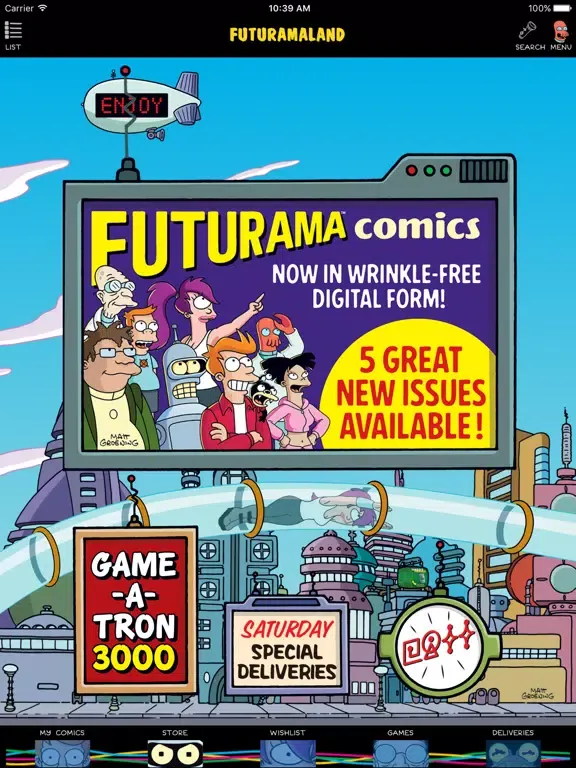 Tangkapan skrin Futuramaland iPad 