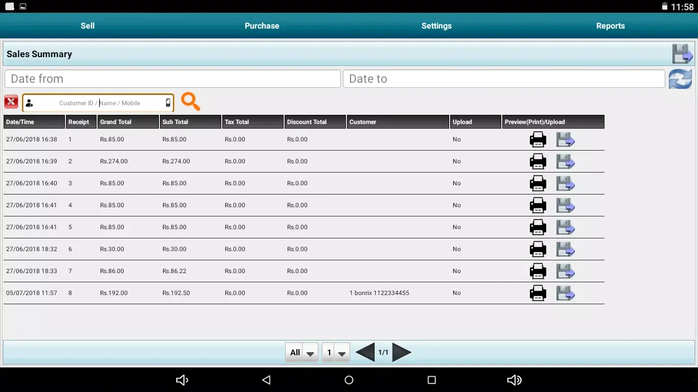Zrzuty ekranu Fruit & Veg Cloud POS